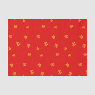"Ha Ha" Humourous Chinese Laughing Red & Gold Tissue Paper