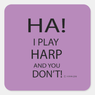 Ha Harp Square Sticker