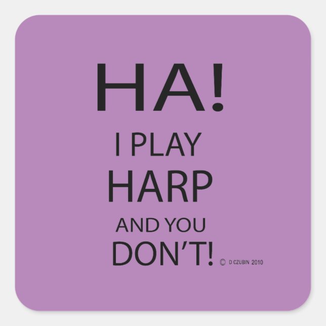 Ha Harp Square Sticker (Front)