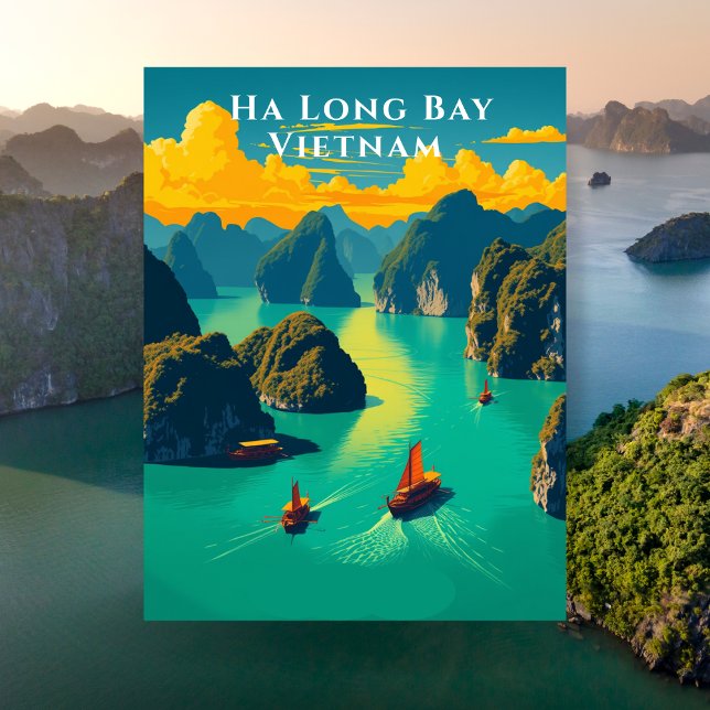 Ha Long Bay Vietnam Scenic Travel Postcard (Ha Long Bay Vietnam Scenic Travel Postcard)