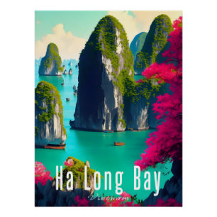 Ha Long Bay Vietnam Travel Poster