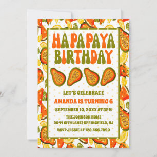 Ha-papaya Birthday Papaya Happy Birthday Invitation