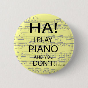 Ha Piano 6 Cm Round Badge