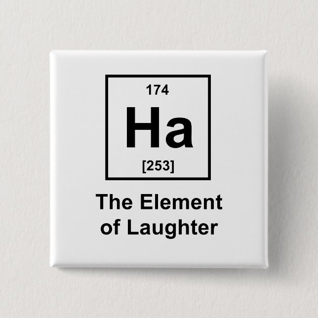 Ha, The Element of Laughter 15 Cm Square Badge (Front)