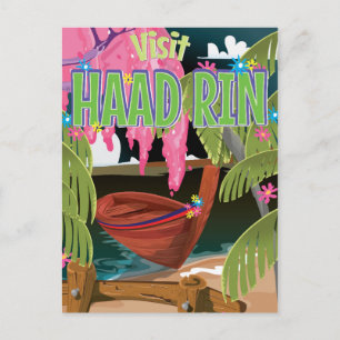 Haad Rin Thailand travel poster Postcard