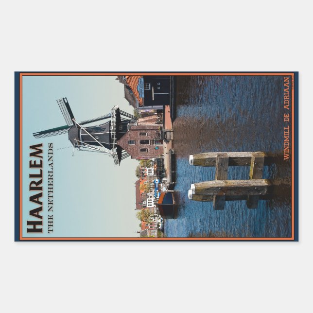 Haarlem - Adriaan Windmill Rectangular Sticker (Front)