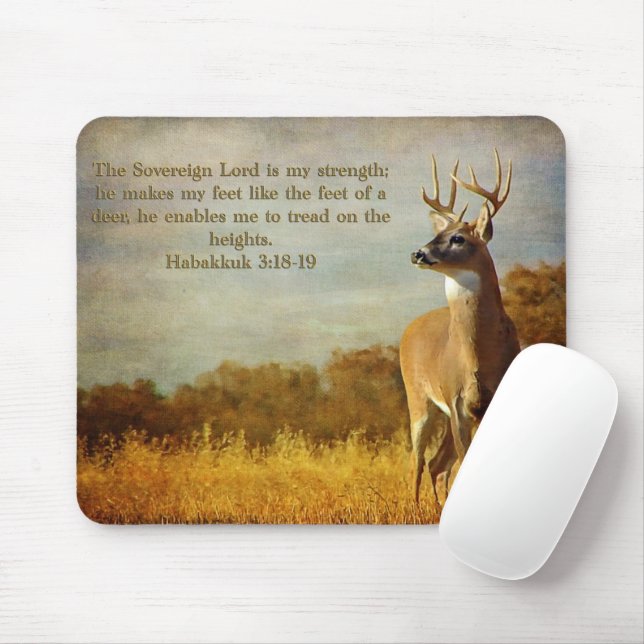 Habakkuk 3:18 Inspirational Mouse Pad (With Mouse)