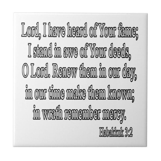 Habakkuk 3:2 square tile (Front)