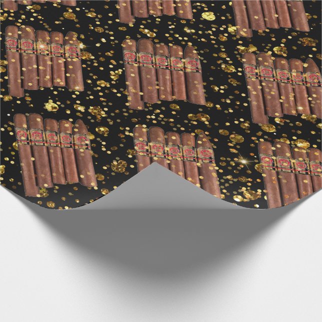 Habana Cigar Luxury Vip Cuban Gold Wrapping Paper (Corner)