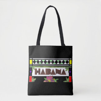 HABANA Stained Glass Impression Black Rim Tote Bag