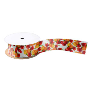Habanero Chilies Red Peppers Orange Hot Food Satin Ribbon