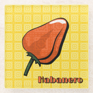 Habanero Chilli Pepper Glass Coaster