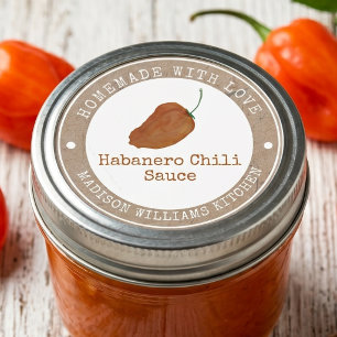 Habanero Chilli Sauce Homemade Orange Chilli Classic Round Sticker
