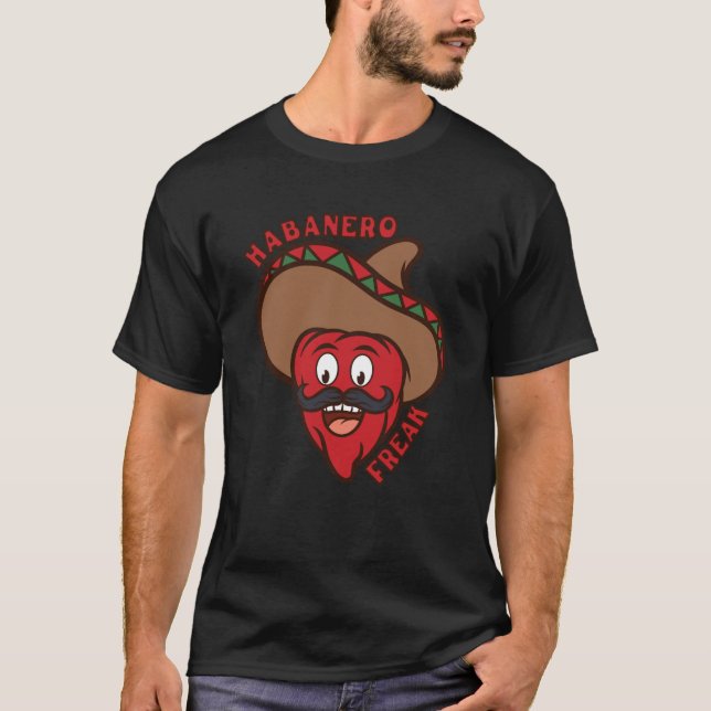 Habanero Freak Chilli Comic Food Spiciness Funny T-Shirt (Front)