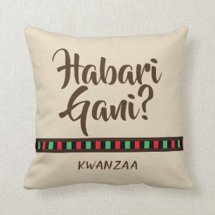 Habari Gani - Kwanzaa items   Throw Pillow