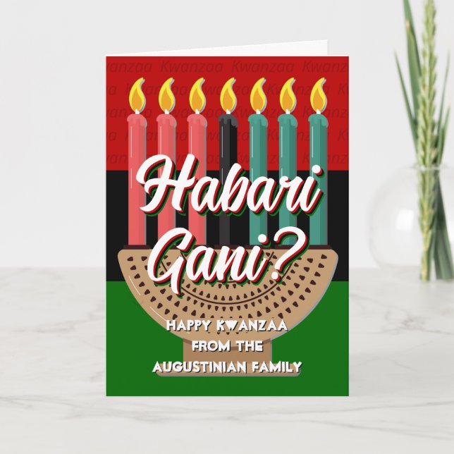 HABARI GANI Personalised Kwanzaa Holiday Card (Front)