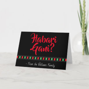 Habari Gani Red Black Green Kwanzaa Holiday Card