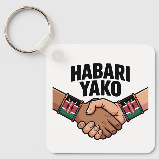 Habari Yako Kenyan Greeting Key Ring (Front)