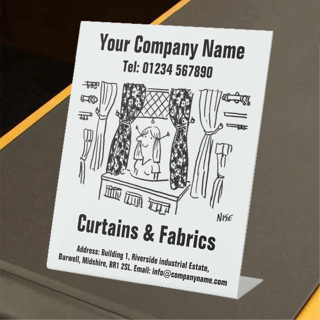 Haberdashery Curtains & Fabrics Pedestal Sign (Creator Uploaded)