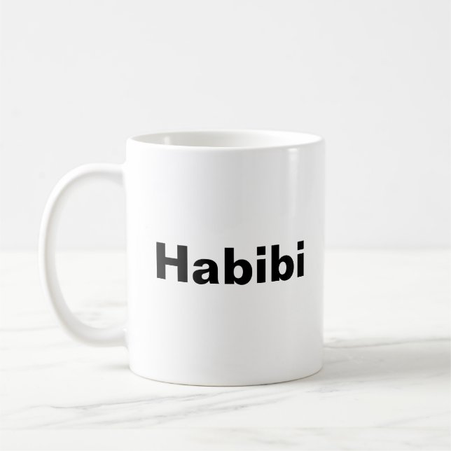 "Habibi" حبيبي one word minimalism Coffee Mug (Left)