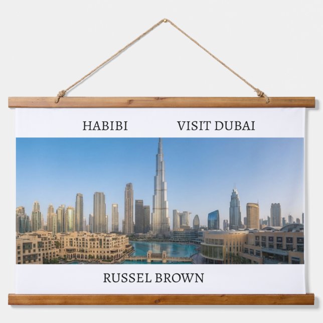 Habibi Come to Dubai Modern Travel Hanging Tapestry (Front)