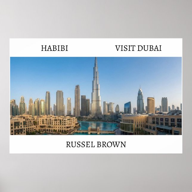 Habibi Come to Dubai Modern Travel Poster (Front)
