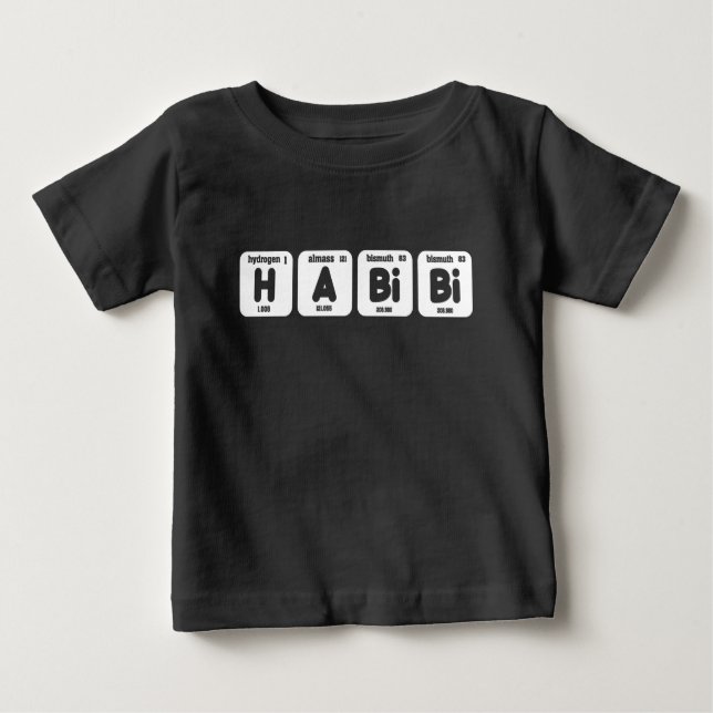 Habibi Funny Arabic Lebanese Word Periodic Table Baby T-Shirt (Front)
