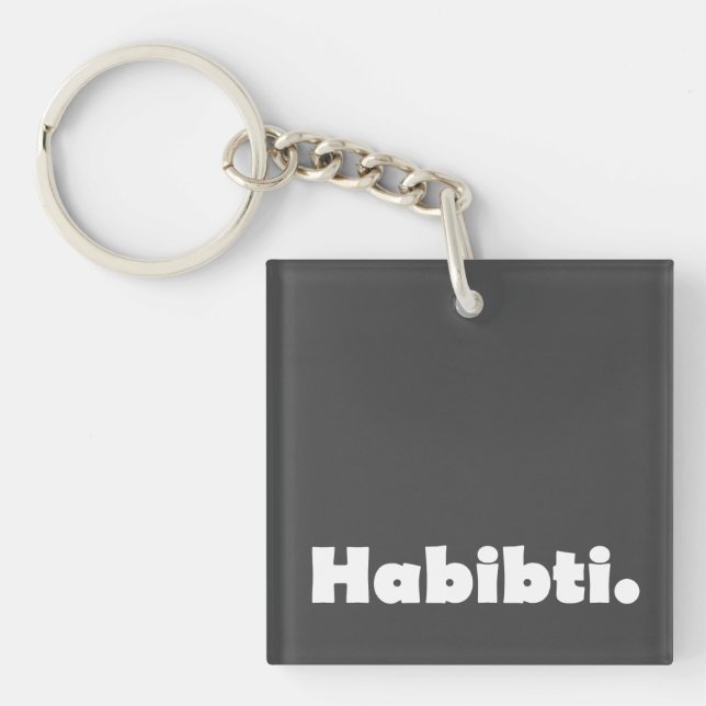 Habibti text design  key ring (Front)