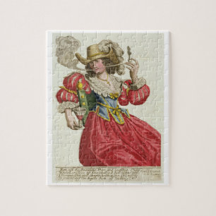 Habit of a wealthy lady about 1630 (coloured engra jigsaw puzzle