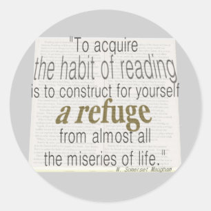 Habit of reading classic round sticker