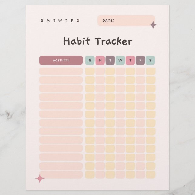 Habit Tracker Daily Checklist for Activities Flyer (Front)