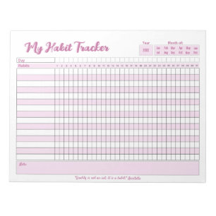 Habit Tracker Fully Customisable Notepad