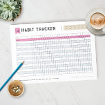 Habit Tracker Notepad<br><div class="desc">Track your monthly,  weekly,  and daily habits with this habit tracker. Use it to start new healthy habits or stop bad habits. You'll be able to reach your goals in no time!</div>