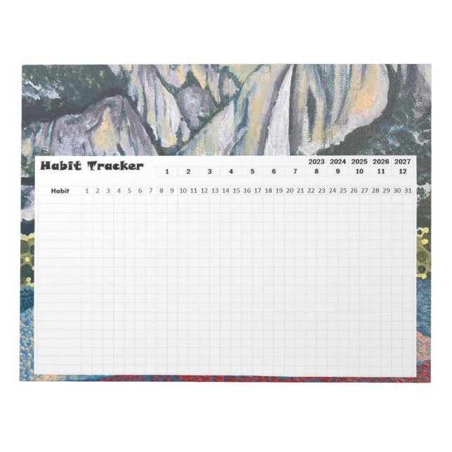 Habit Tracker Yosemite National Park Notepad (Front)