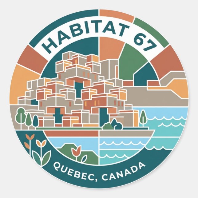 Habitat 67 Canada Classic Round Sticker (Front)
