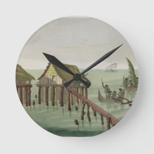 Habitations of the Papu Tribe, Rawak, plate 22 fro Round Clock