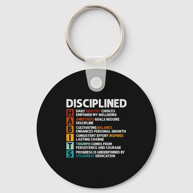 Habits Definition Motivational Quote Affirmations  Key Ring (Front)