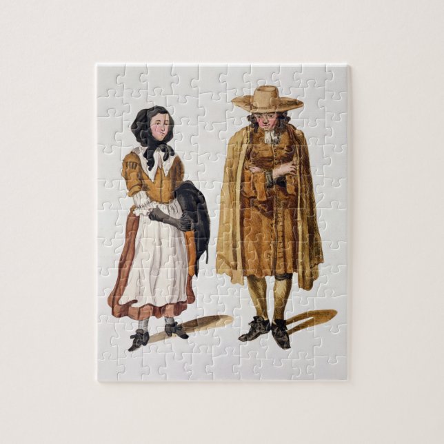 Habits of Quakers, 1675 (coloured engraving) Jigsaw Puzzle (Vertical)