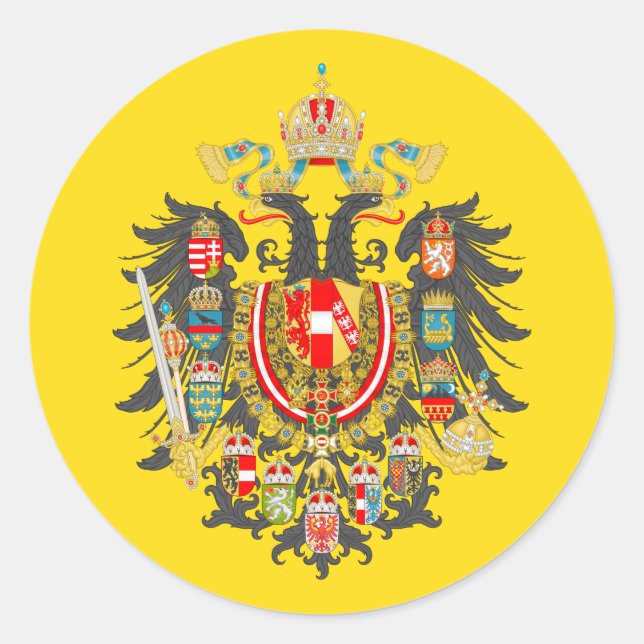Habsburg Imperial Coat of Arms Classic Round Stick Sticker (Front)