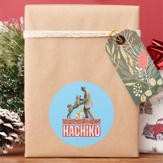 HACHIKO CLASSIC ROUND STICKER (Holiday)