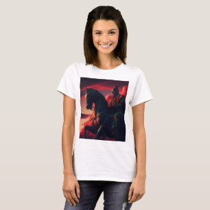 Hachiman statue with horse with a dramatic sky T-Shirt