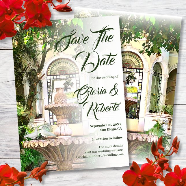 Hacienda and Doves Mexican Wedding Save The Date Invitation (Creator Uploaded)