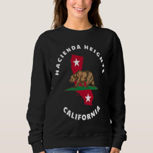 Hacienda Heights California CA Flag and Bear Badge Sweatshirt