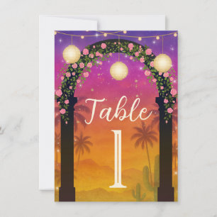 Hacienda Sunset Vibrant Fiesta Table Numbers