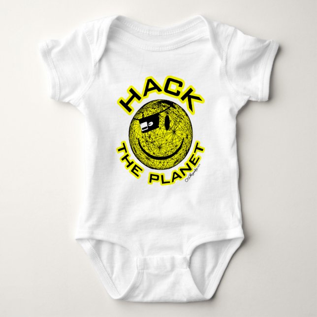 Hack the Planet Baby Bodysuit (Front)