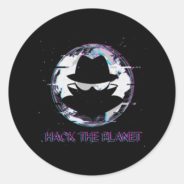 Hack The Planet Classic Round Sticker (Front)