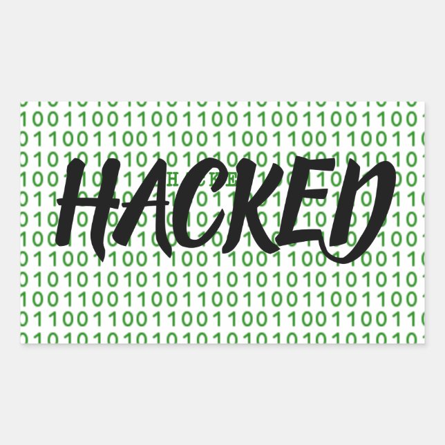 HACKED Binary Code Rectangular Sticker (Front)