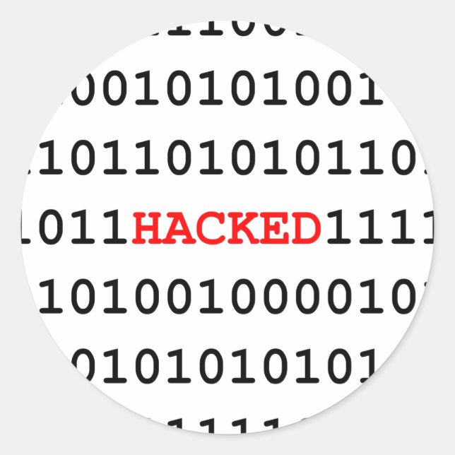 Hacked Code Classic Round Sticker (Front)