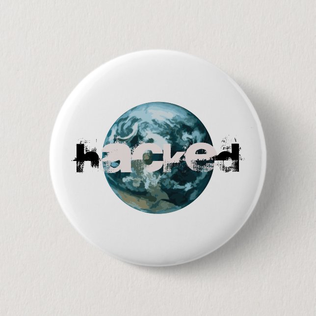 Hacked Planet Earth 6 Cm Round Badge (Front)