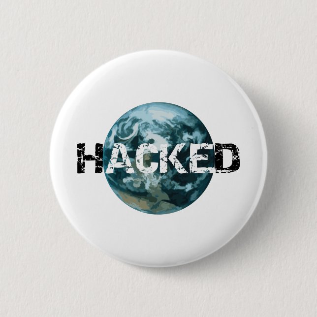 Hacked Planet Earth 6 Cm Round Badge (Front)